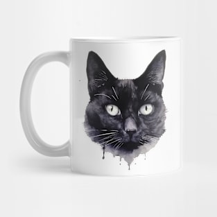 Watarcolor black cat painting Mug